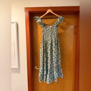 Mille - Never worn Olympia Dress in Caribbean Floral with Ruffle Sleeves